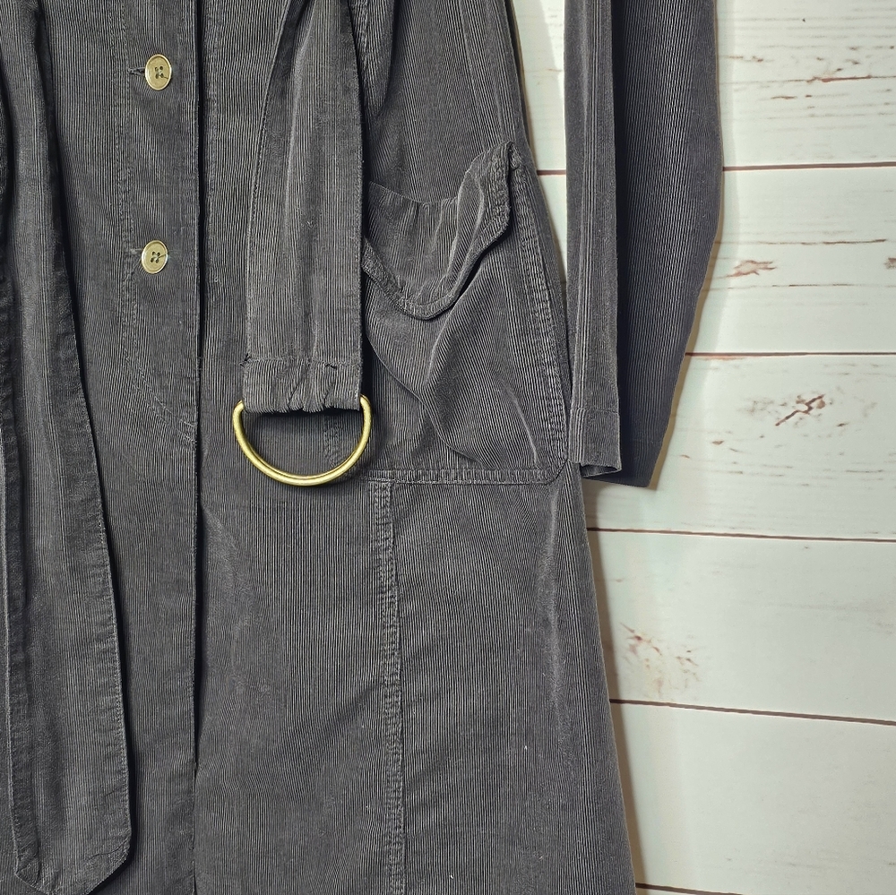 XCVI Wearables Gray Corduroy Belted Midi Coat - Picture 4 of 12
